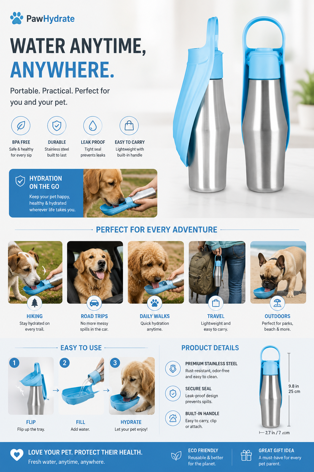 EverNest™ Adventure Pet Water Bottle
