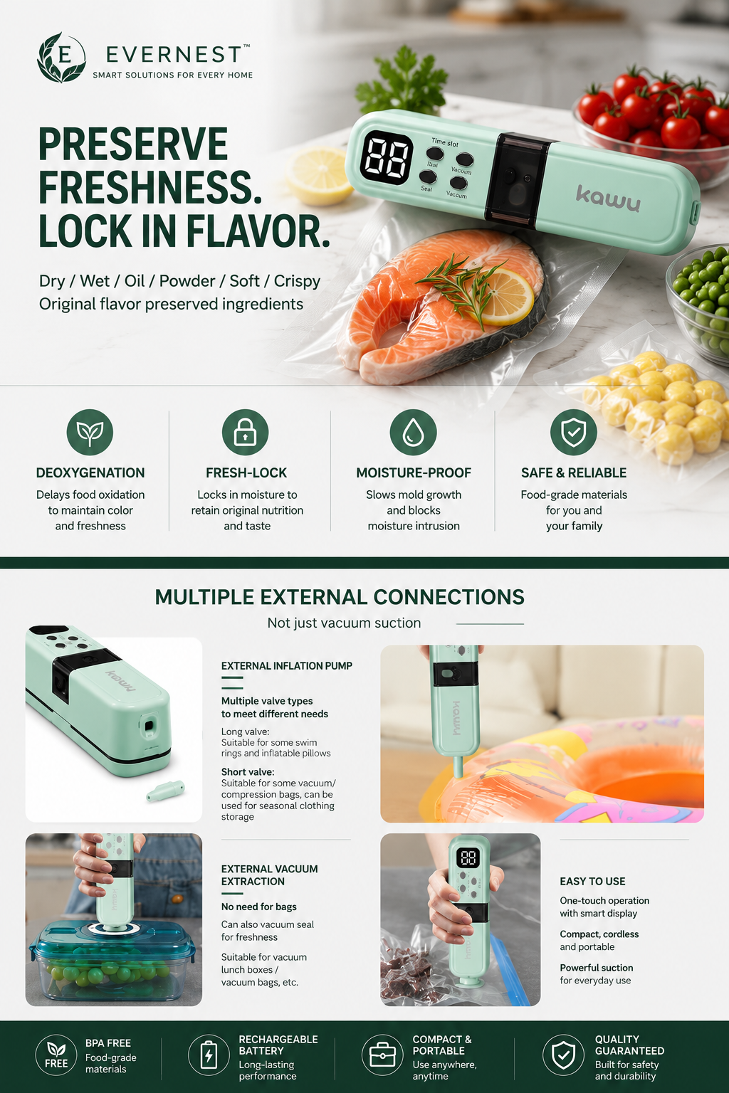 EverNest™ PocketSeal Pro | Cordless Vacuum Sealer